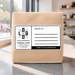 Aangepast zakelijk verzendadres met logo etiket