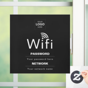 Aangepast zakelijk WiFi-bord met uw logo Raamsticker