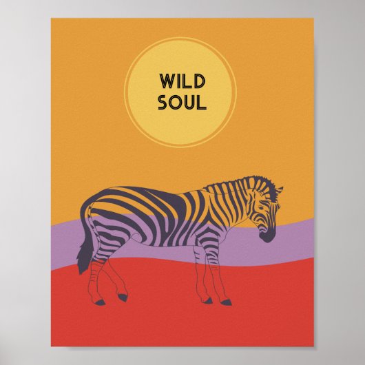 Aangepast zebra modern, helder, vette safari-poste poster (Voorkant)