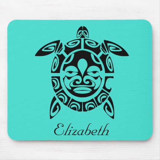 aangepast Zee met stammenmasker Turquoise Muismat (Voorkant)