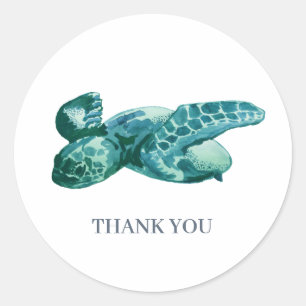 Aangepast Zee Schilderij Schilderij Dank u Ronde Sticker