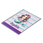 Aangepast Zeemeermin gestreept patroon Notitieboek (Linkerzijde)