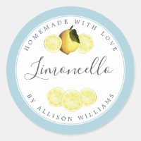 Aangepast zelfgemaakt Limoncello etiket Blauw Glow