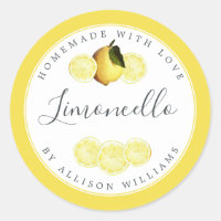 Aangepast zelfgemaakt Limoncello etiket helder gee