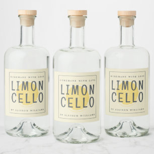 Aangepast zelfgemaakt limoncello-etiket likeurfles etiket