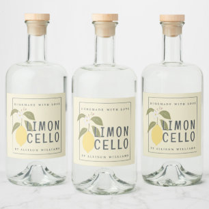 Aangepast zelfgemaakt limoncello-etiket likeurfles etiket