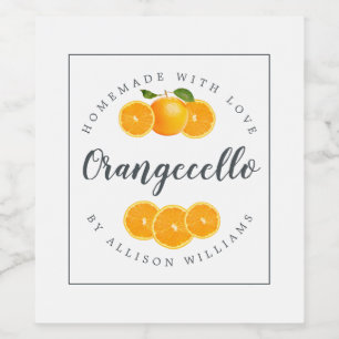 Aangepast zelfgemaakt Orangecello Etiket