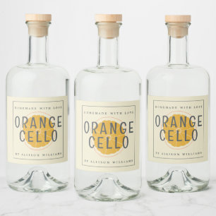 Aangepast zelfgemaakt Orangecello-etiket Likeurfles Etiket