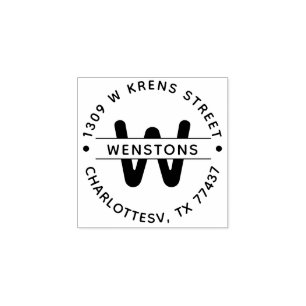 Aangepast zelfinktadres, eenvoudig maar klassiek rubberstempel