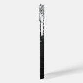 Aangepast zilveren glitter-zwart monogram Case-Mate iPhone case (Achterkant / Links)