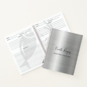 Aangepast zilveren metallisch favoriet Recipbook Notitieboek (Binnen)