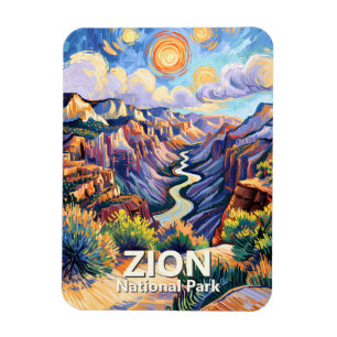 Aangepast Zion National Park Canyon Zonsondergang Magneet