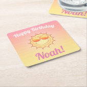 Aangepast zondag vierkante kartonnen onderzetter (Schuin)