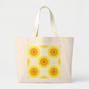 Aangepast zonnebloempatroon grote tote bag