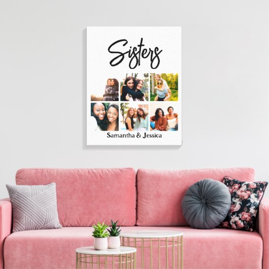 Aangepast zusje script 6 Fotocollage Canvas Afdruk (Insitu (Woonkamer))