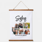 Aangepast zusje script 6 Fotocollage Hangend Wandkleed (Voorkant)