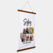 Aangepast zusje script 6 Fotocollage Hangend Wandkleed (Gebogen)