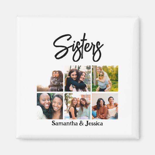 Aangepast zusje script 6 Fotocollage Magneet (Voorkant)