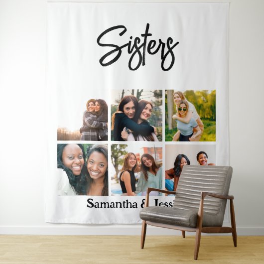 Aangepast zusje script 6 Fotocollage Wandkleed (In situ)