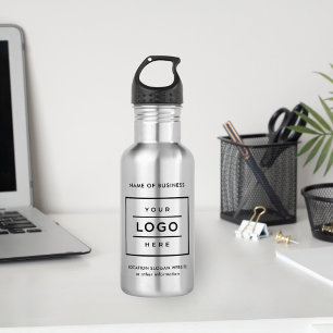 Aangepast zwart bedrijfslogo merk waterfles