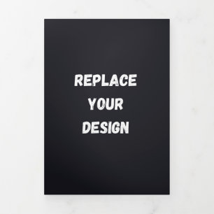 Aangepast zwart eenvoudig ontwerp Voeg foto of tek Drieluik Aankondiging