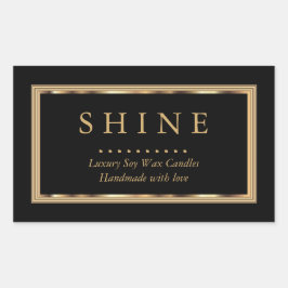 Aangepast zwart en goud rechthoekige sticker