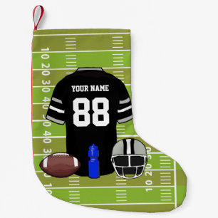 Aangepast zwart en grijs Football Jersey ter plaat Kleine Kerstsok
