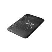 Aangepast zwart glitter Sparkle Monogram Badmat (Gekanteld)