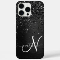 Aangepast zwart glitter Sparkle Monogram