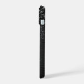 Aangepast zwart glitter Sparkle Monogram iPhone 15 Hoesje (Linkerkant)