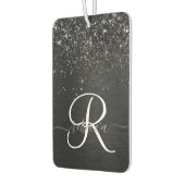 Aangepast zwart glitter Sparkle Monogram Luchtverfrisser (Links)