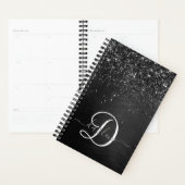 Aangepast zwart glitter Sparkle Monogram Planner (Display)