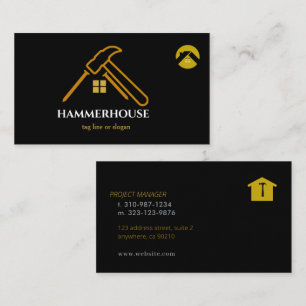 Aangepast zwart + Gold Home Building Lux Visitekaartje