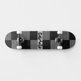 Aangepast zwart grijs schaakbordpatroon skateboard