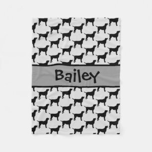 Aangepast zwart labsilhouet fleece deken