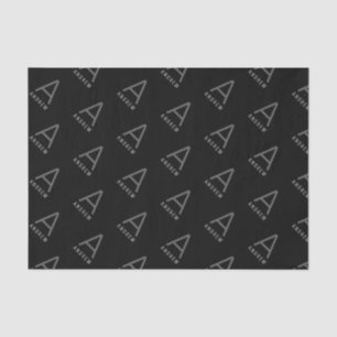 Aangepast zwart modern monogram tissuepapier