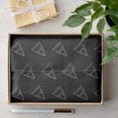 Aangepast zwart modern monogram tissuepapier (Geschenk)
