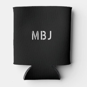 Aangepast zwart monogram Initiaal Witte Stencil Blikjeskoeler