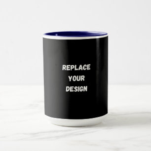 Aangepast zwart ontwerp Voeg foto of tekst toe Mok
