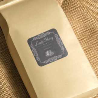  aangepast zwart theelabel vierkante sticker