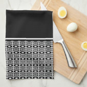 Aangepast zwart-wit Abstract patroon Theedoek (Quarter Fold)