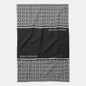 Aangepast zwart-wit Abstract patroon Theedoek (Verticaal)