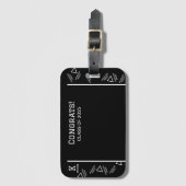 Aangepast zwart-wit Afstuderen Bagagelabel (Voorkant (verticaal))