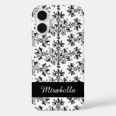 Aangepast  zwart-wit bloemmotief Case-Mate iPhone case (Achterkant)