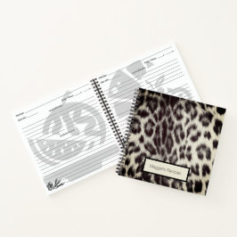 Aangepast zwart wit Cheetah Leopard-printerrecept Notitieboek