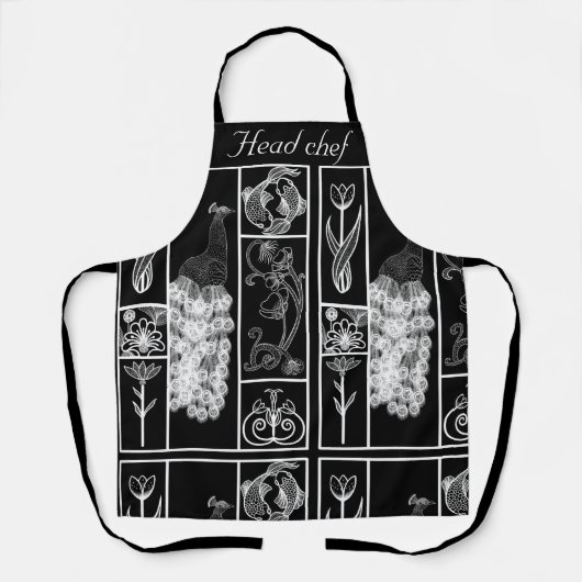 Aangepast zwart-wit elegant schort (Voorkant)