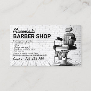 Aangepast zwart wit en foto van Barbershop Visitekaartje