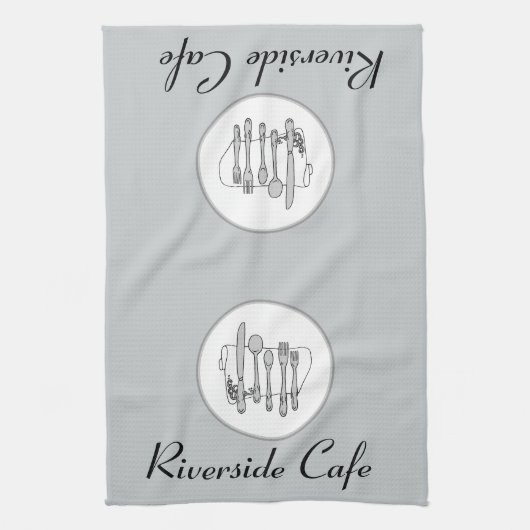 Aangepast zwart, wit en grijs zilverwerk ontwerp theedoek (Verticaal)