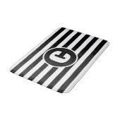 Aangepast zwart-wit gestreept monogram baarmoederv badmat (Gekanteld)