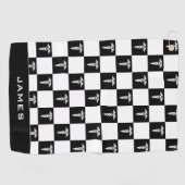 Aangepast zwart-wit medisch symbool Caduceus Golfhanddoek (Horizontaal)
